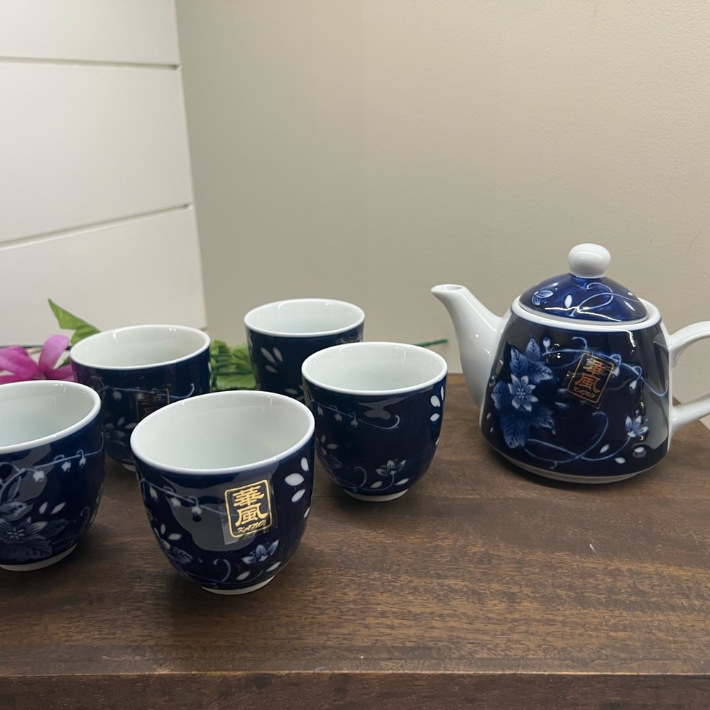 Kafuh Japan Tea Set, teapot and 5 tea cups